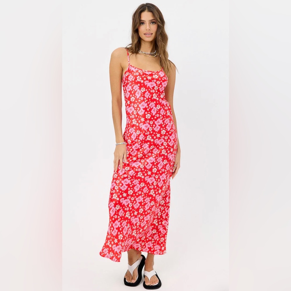 Frankie’s Bikinis Isabel Satin Dress in Coconut Girl